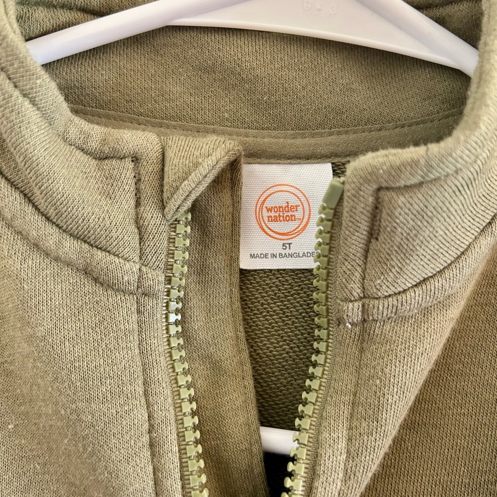 Jumping Beans Multicolor Fleece Jacket 5T, Wonder Nation olive green 5T